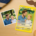 Custom Fathers Day Poke Card with Photo, Personalized Dad Trading Card Gift, Unique Birthday Gift for Dad, Personalized Gift for Father