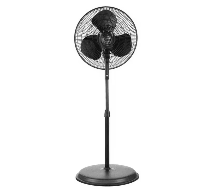 Pelonis 16-Inch Adjustable Pedestal Fan, 3-Speed Oscillating, Black, FS40-19MB
