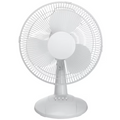 Mainstays 12-Inch Table Fan with Adjustable 3-Speed Settings and Oscillation, White, FT30-8MBWV
