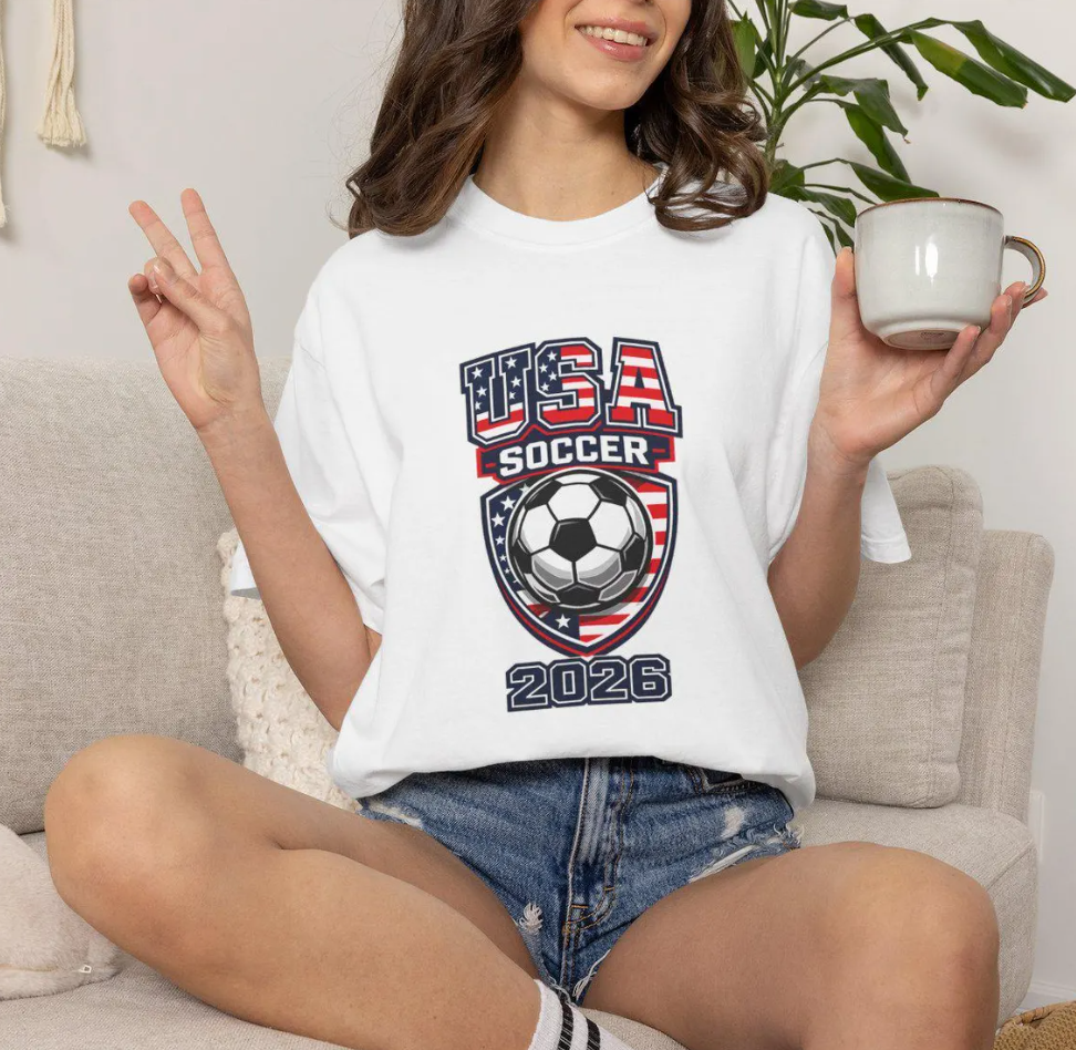 World Cup 2026 Soccer Shirt, USA Soccer 2026, World Cup Flag Soccer Ball T-shirt, World Cup Fan Tee