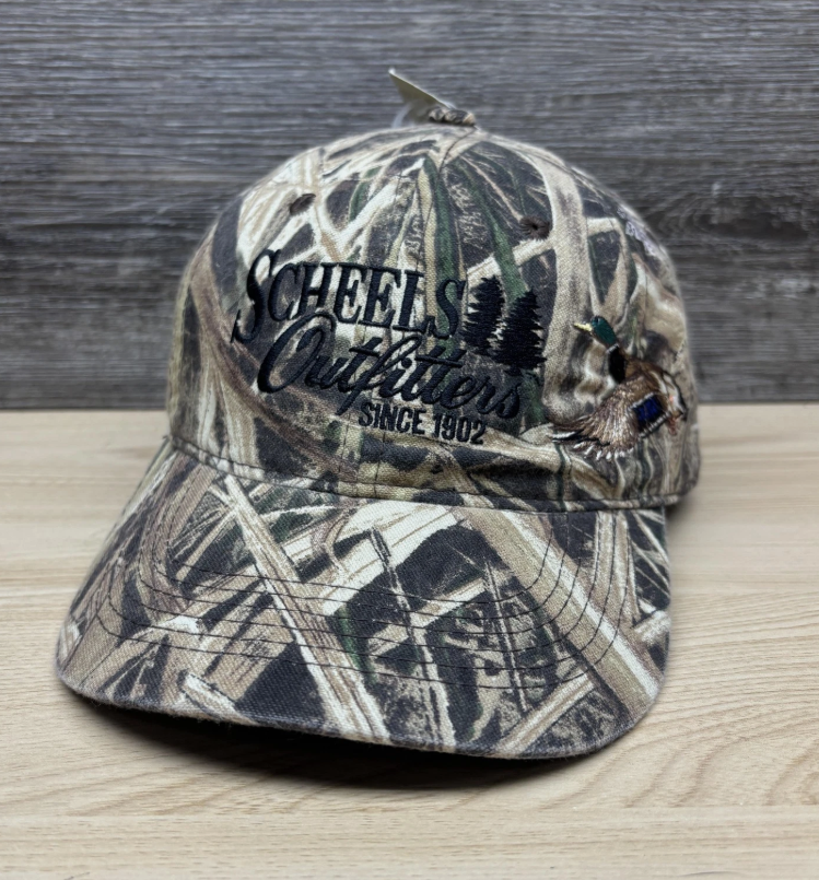 Scheels Outfitters Hat Cap Strap Back Mens OSFA Camo Duck Mossy Oak NWT