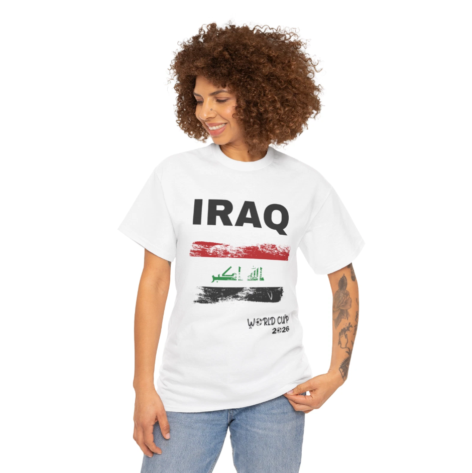 Iraq World Cup 2026 Soccer T‑Shirt | Iraqi Football Supporter Tee Unisex Gildan