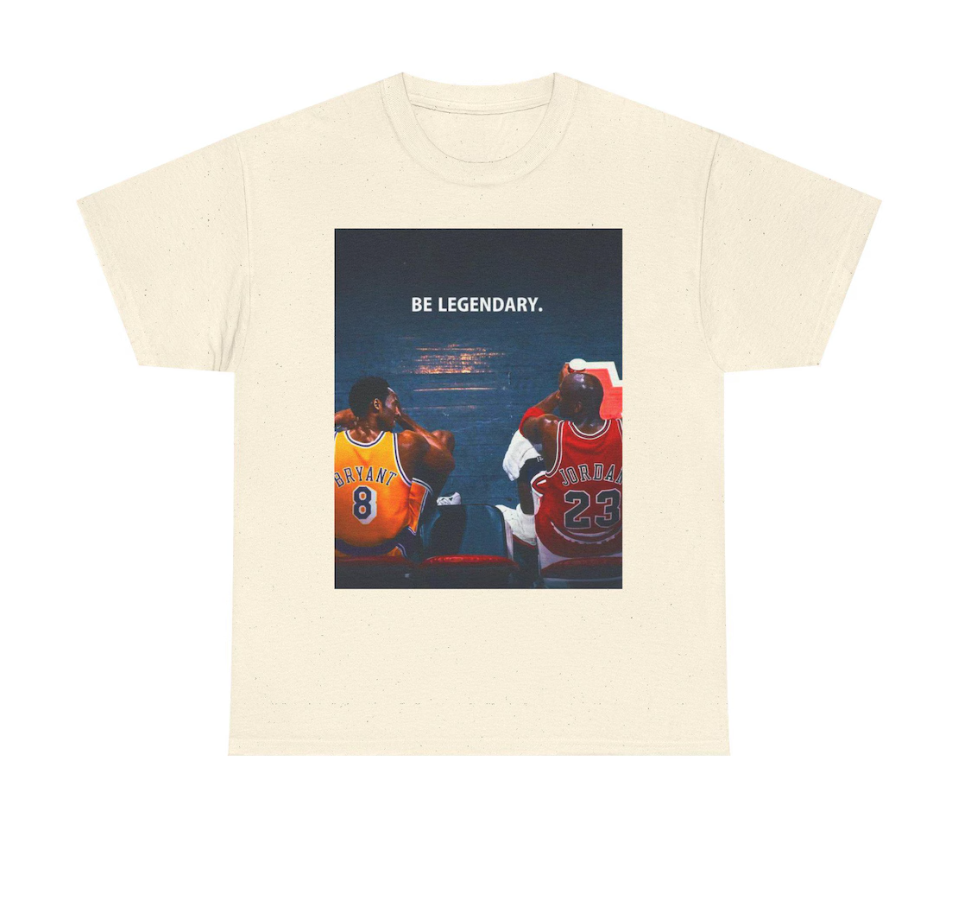Michael Jordan and Kobe Bryant T Shirt Autograph Edition Basketball Legends Tribute