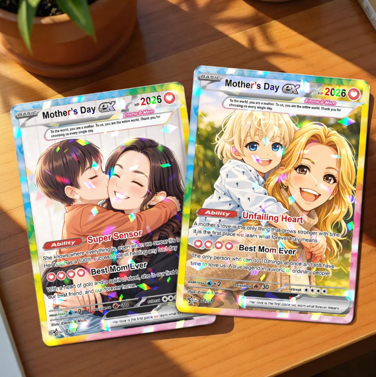 Personalized Acrylic Trading Card 2026: Custom Anime Mom & Kids Mother’s Day Gift