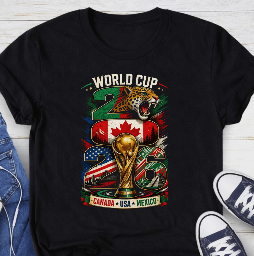 World Cup 2026 Shirt North America Football Fan USA Canada Mexico Gift Tee