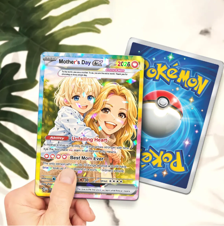 Personalized Acrylic Trading Card 2026: Custom Anime Mom & Kids Mother’s Day Gift