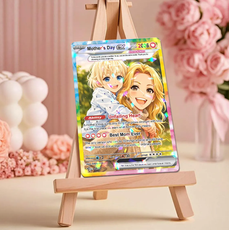 Personalized Acrylic Trading Card 2026: Custom Anime Mom & Kids Mother’s Day Gift