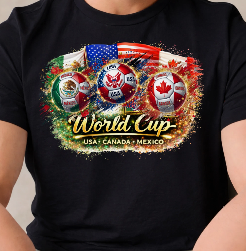 World Cup 2026 USA Canada Mexico Soccer Fan T-Shirt Football Gift Unisex Tee