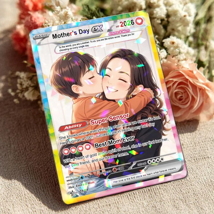 Personalized Acrylic Trading Card 2026: Custom Anime Mom & Kids Mother’s Day Gift