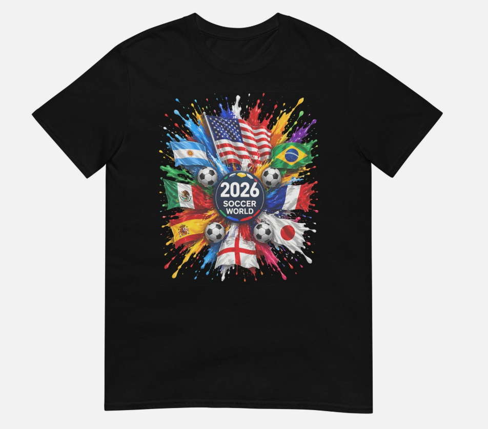 2026 Soccer World USA Flag Burst Fan Tee T-Shirt