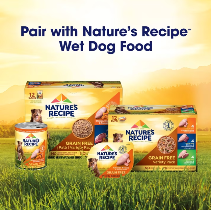 Nature's Recipe Grain Free Chicken, Sweet Potato & Pumpkin Dry Dog Food, 12 lb Bag