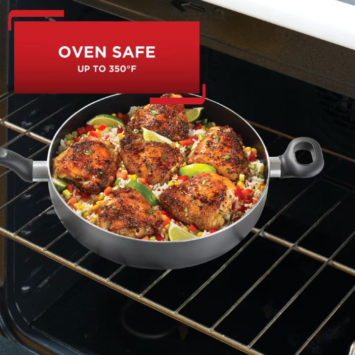 T-fal Easy Care Nonstick Cookware, Jumbo Cooker, 5 Quart, Grey