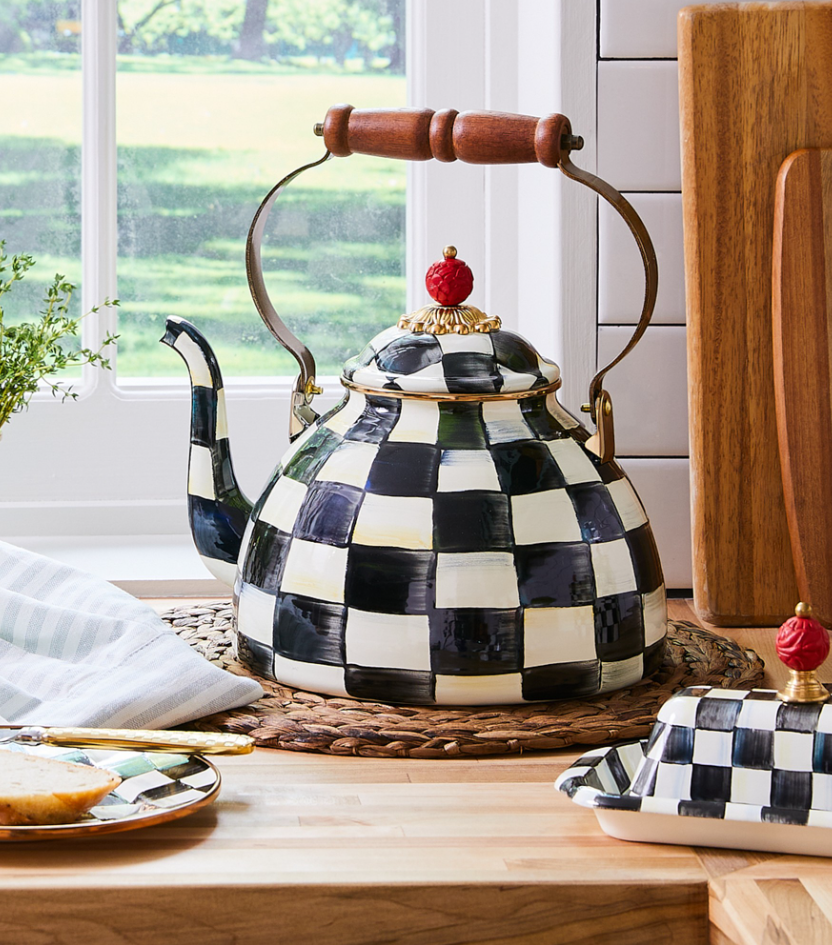 MacKenzie-Childs Courtly Check Tea Kettle - 3-Qt.