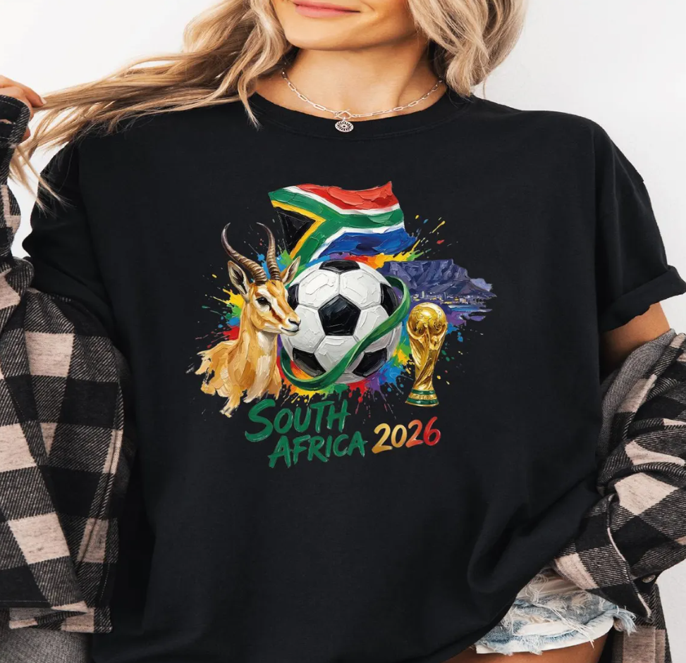 South Africa 2026 World Cup Shirt Soccer T Shirt African Flag Football Tee Futbol Fan Shirt Trending Gift For Men Women Unisex