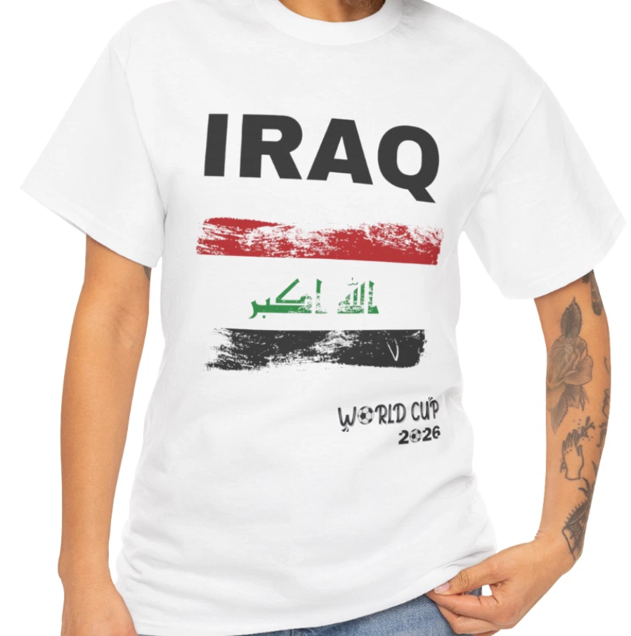 Iraq World Cup 2026 Soccer T‑Shirt | Iraqi Football Supporter Tee Unisex Gildan