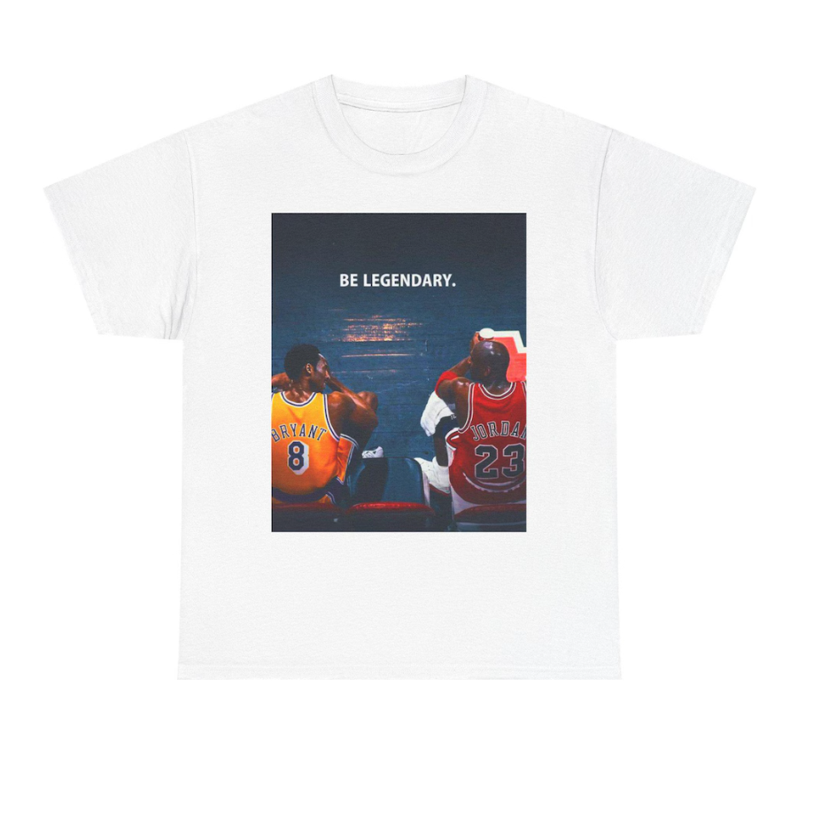 Michael Jordan and Kobe Bryant T Shirt Autograph Edition Basketball Legends Tribute