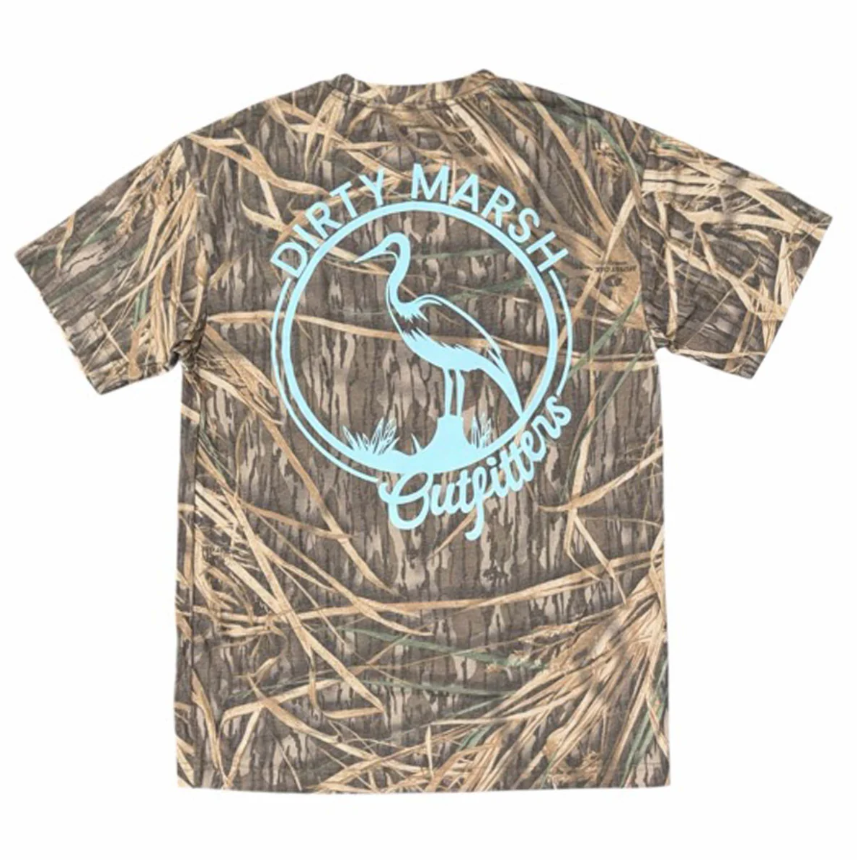 Teal Dirty Marsh Logo Short Sleeve T-Shirt in Shadowgrass