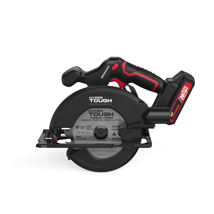 Hyper Tough 20V 6.5in. Brushless Circular saw, with 2.0Ah Battery Pack and Standard Charger, 41007.2