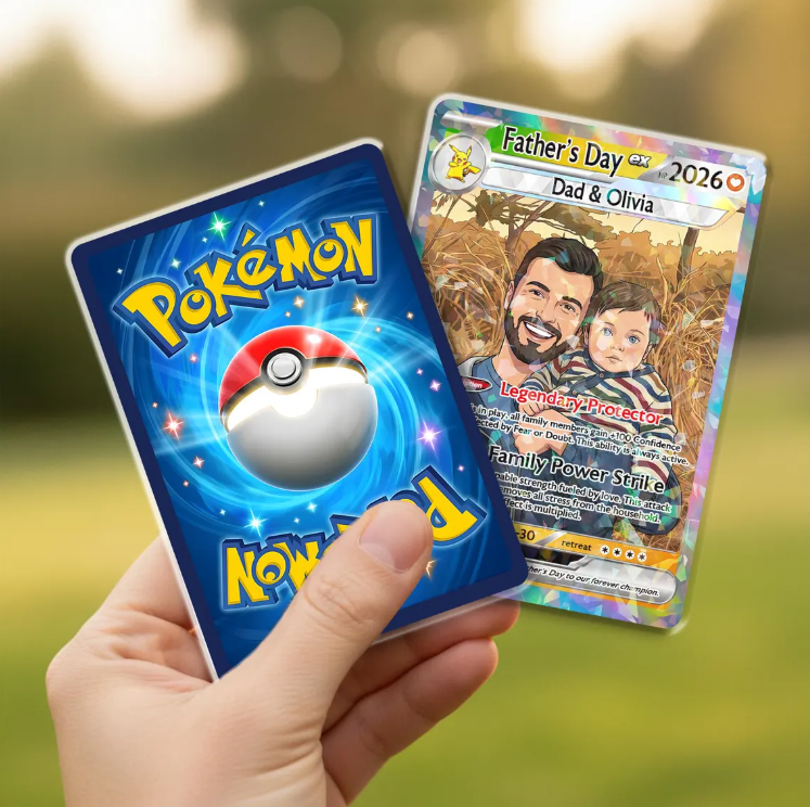 Personalized Super Dad Trading Card, Anime Style Custom Keepsake