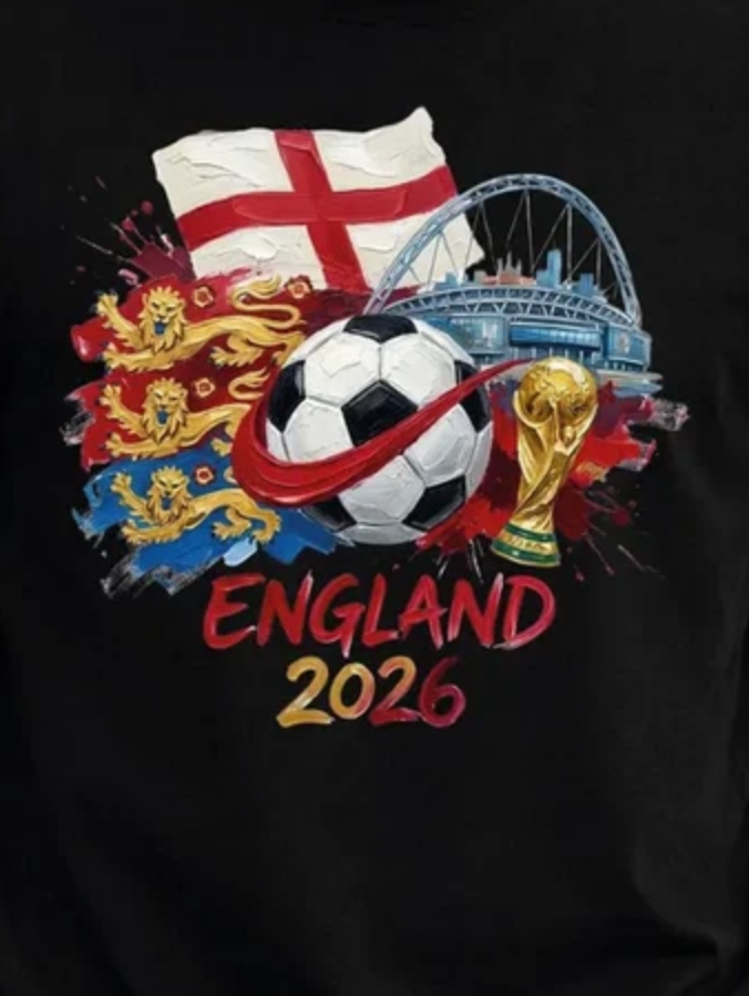 England 2026 World Cup Shirt, England Soccer T-Shirt,Football Fan Tee