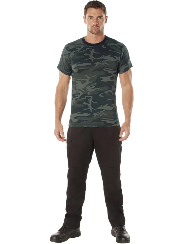 Black Camouflage Crew Neck T-Shirt