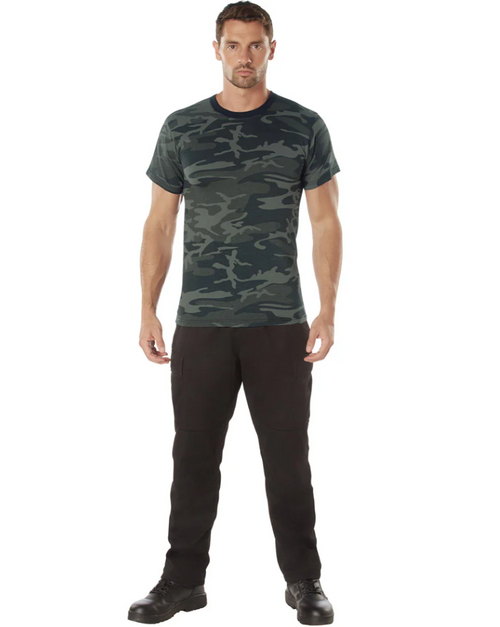 Black Camouflage Crew Neck T-Shirt