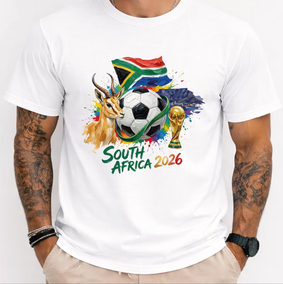 South Africa 2026 World Cup Shirt Soccer T Shirt African Flag Football Tee Futbol Fan Shirt Trending Gift For Men Women Unisex