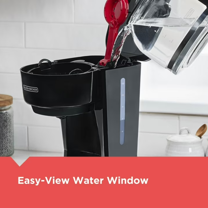 BLACK+DECKER 12-Cup Drip Coffee Maker with Easy On/Off Switch and Sneak-A-Cup Feature