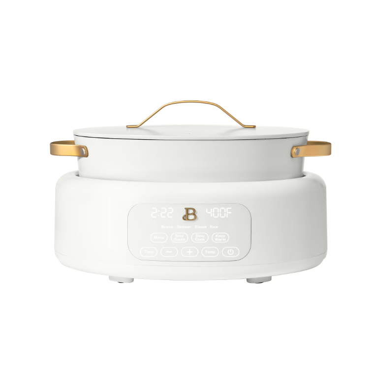 Beautiful 10 in 1, 6 Qt Electric Multi-Cooker, White Icing by Drew Barrymore