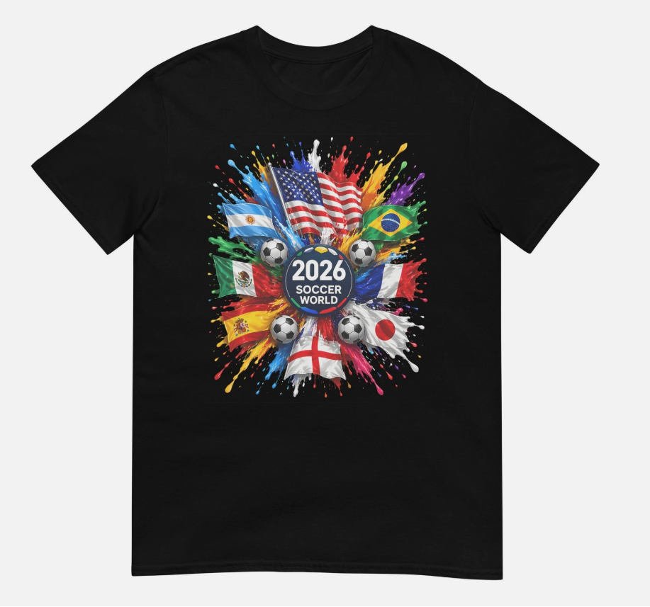 2026 Soccer World USA Flag Burst Fan Tee T-Shirt
