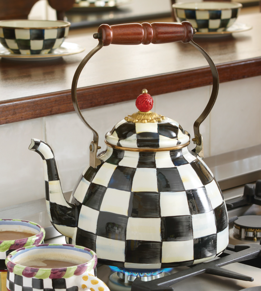MacKenzie-Childs Courtly Check Tea Kettle - 3-Qt.