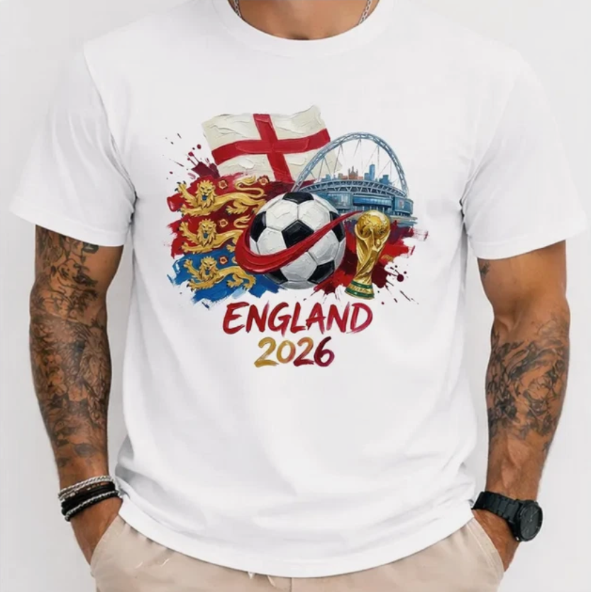 England 2026 World Cup Shirt, England Soccer T-Shirt,Football Fan Tee