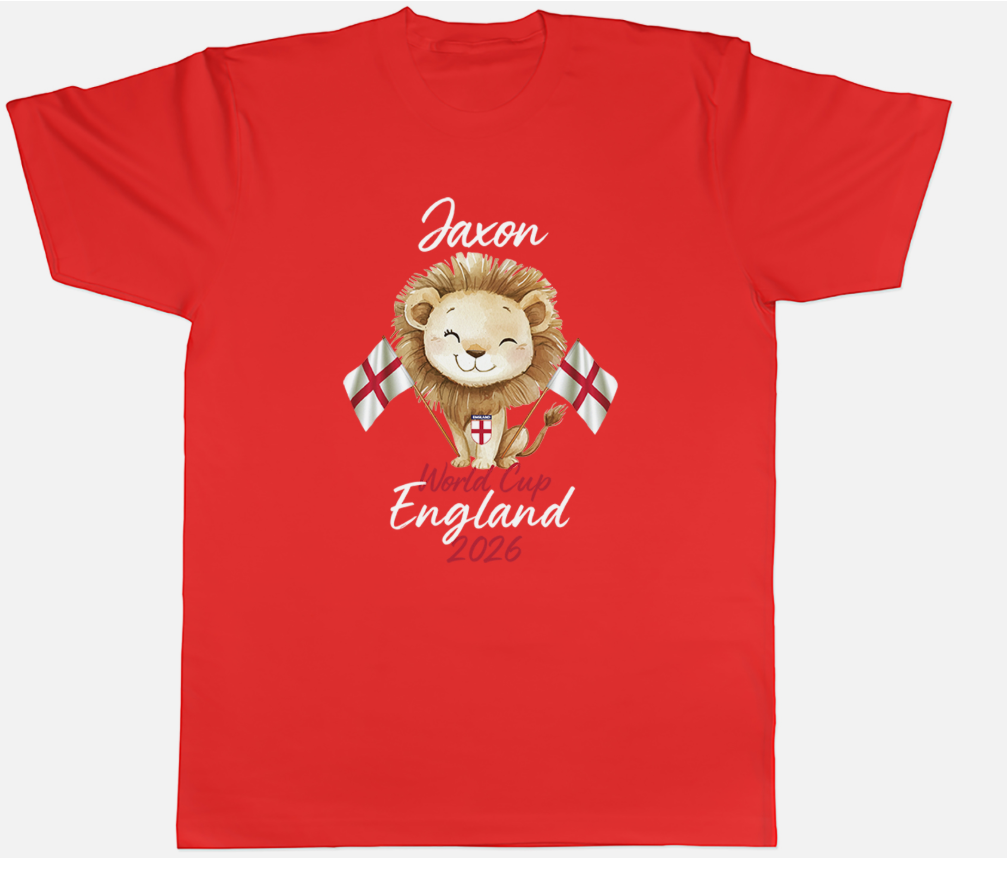Personalised World Cup England 2026 Football Fan Mens T-Shirt Tee Gift Top
