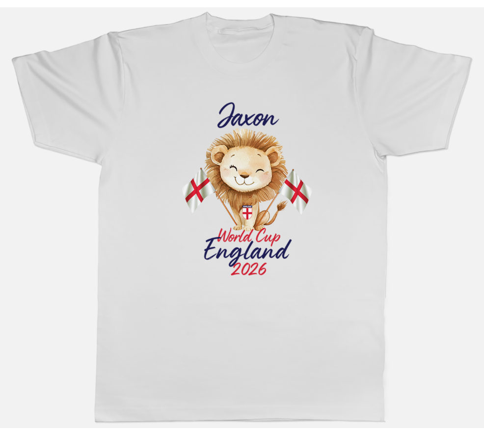 Personalised World Cup England 2026 Football Fan Mens T-Shirt Tee Gift Top