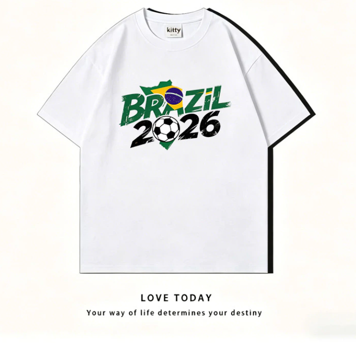 Street style in World Cup 2026, breathable T-shirt.