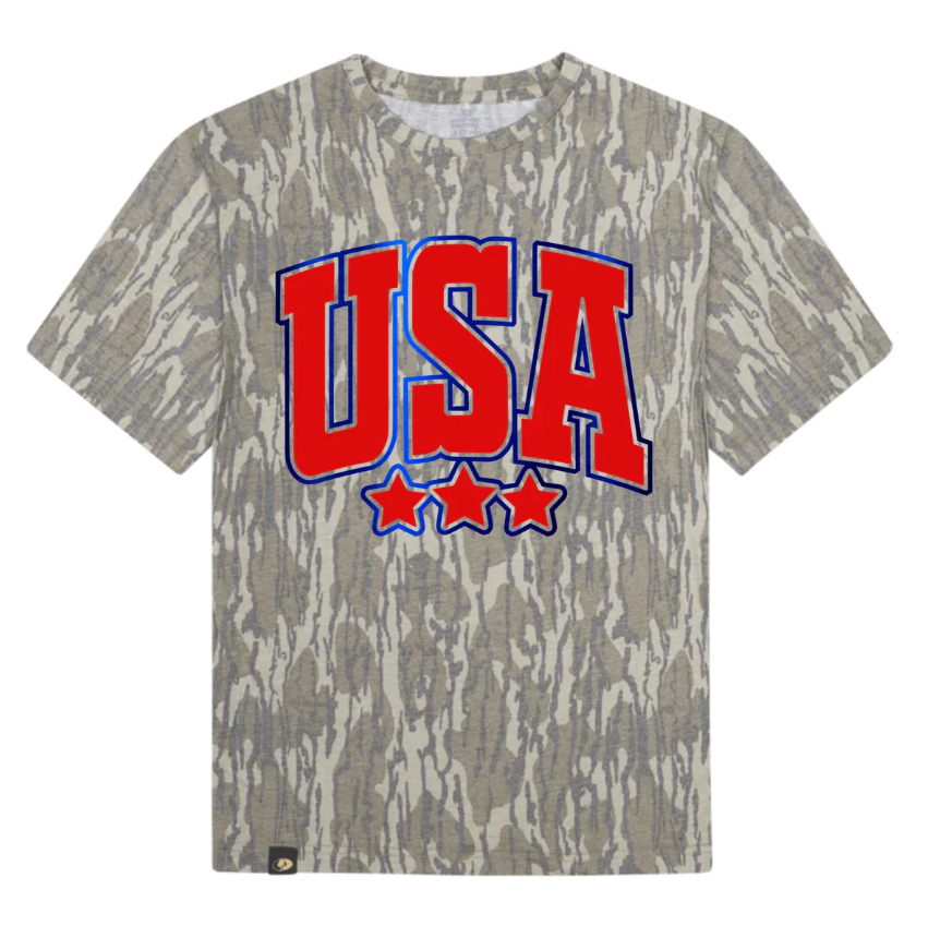 USA Metallic Puff Short Sleeve T-Shirt