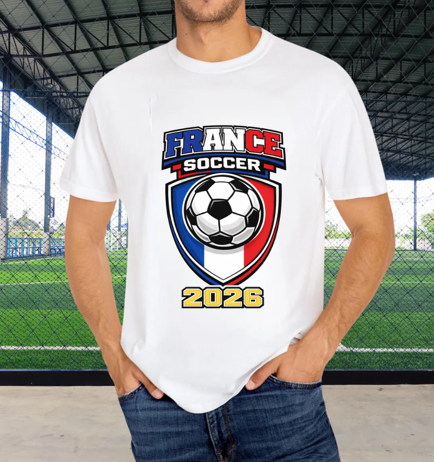 Personalized Soccer Shirt, World Cup 2026 Soccer Shirt, France Soccer 2026, World Cup Flag Soccer Ball T-shirt, World Cup Fan Tee