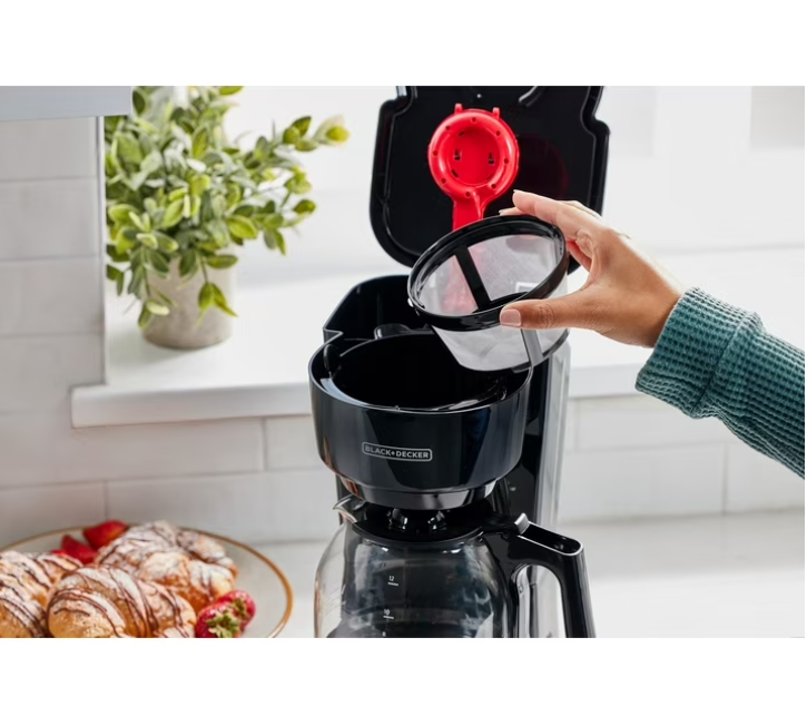 BLACK+DECKER 12-Cup Drip Coffee Maker with Easy On/Off Switch and Sneak-A-Cup Feature