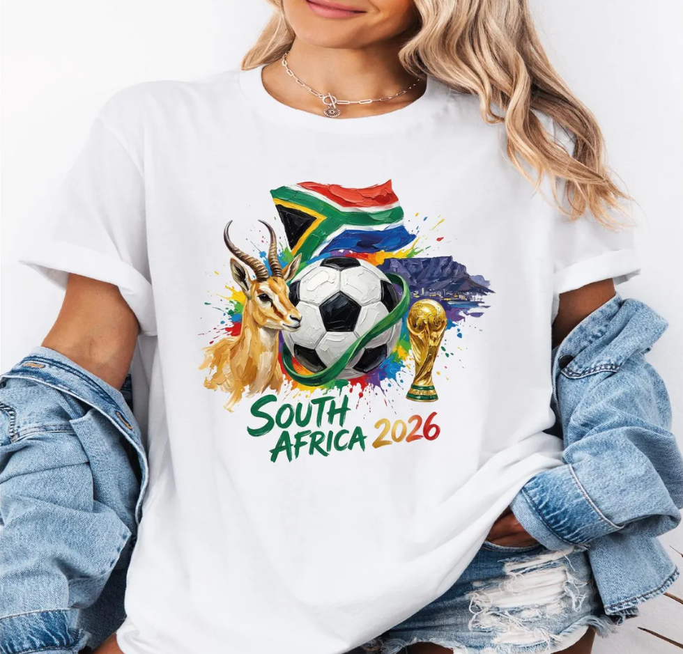 South Africa 2026 World Cup Shirt Soccer T Shirt African Flag Football Tee Futbol Fan Shirt Trending Gift For Men Women Unisex