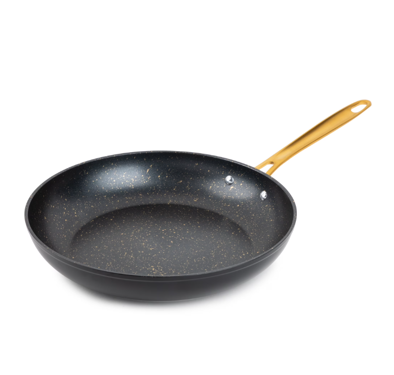 Thyme & Table 12 Inch Fry Pan Non-Stick Black Gold Signature Collection