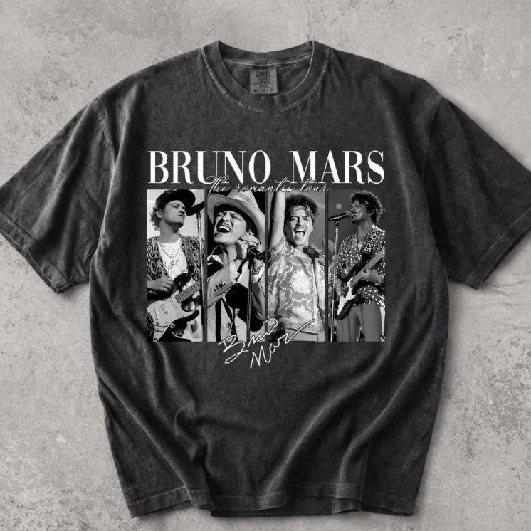Bruno Mars Shirt, Bruno Mars collage T-shirt, Bruno Mars , Bruno Mars Band Photo T-Shirt
