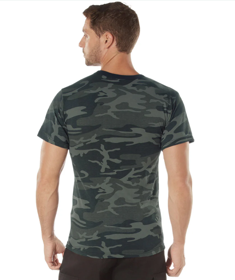 Black Camouflage Crew Neck T-Shirt