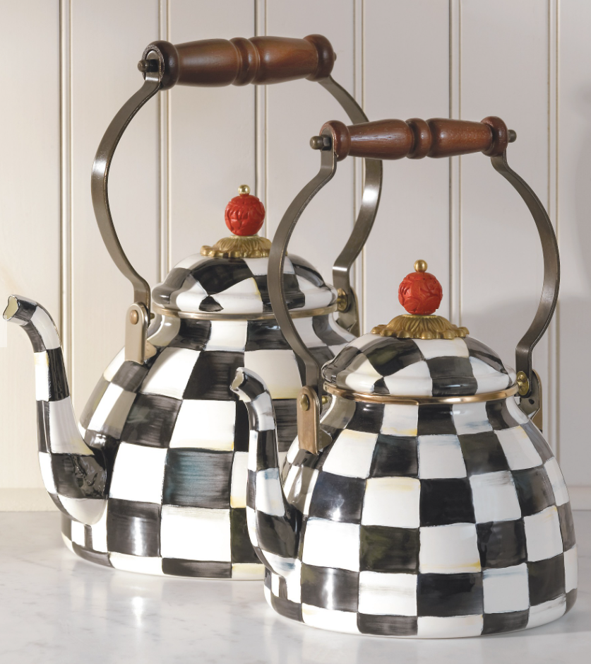 MacKenzie-Childs Courtly Check Tea Kettle - 2-Qt.