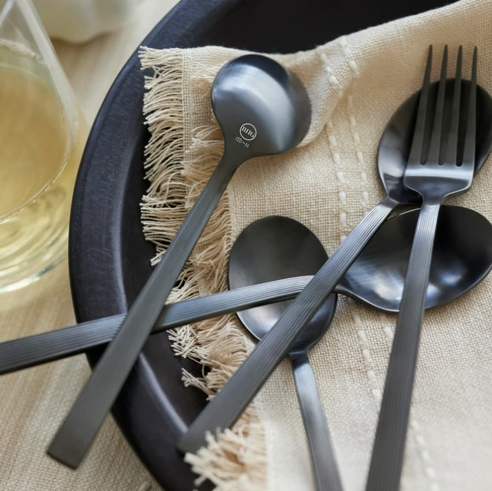 Better Homes & Gardens 20-Piece Black Stainless Steel Flatware Set (Service for 4)
