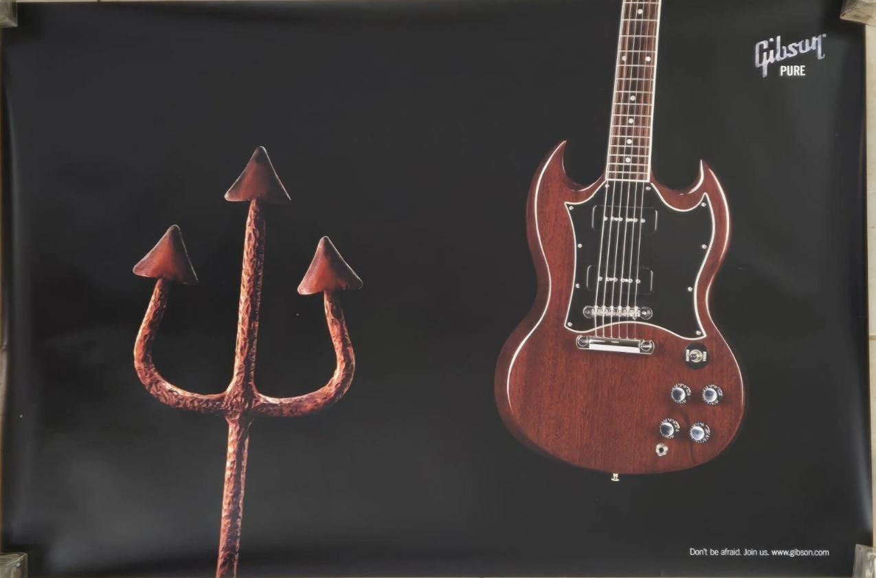 GIBSON Pure Guitar Art Poster - SG - museum quality