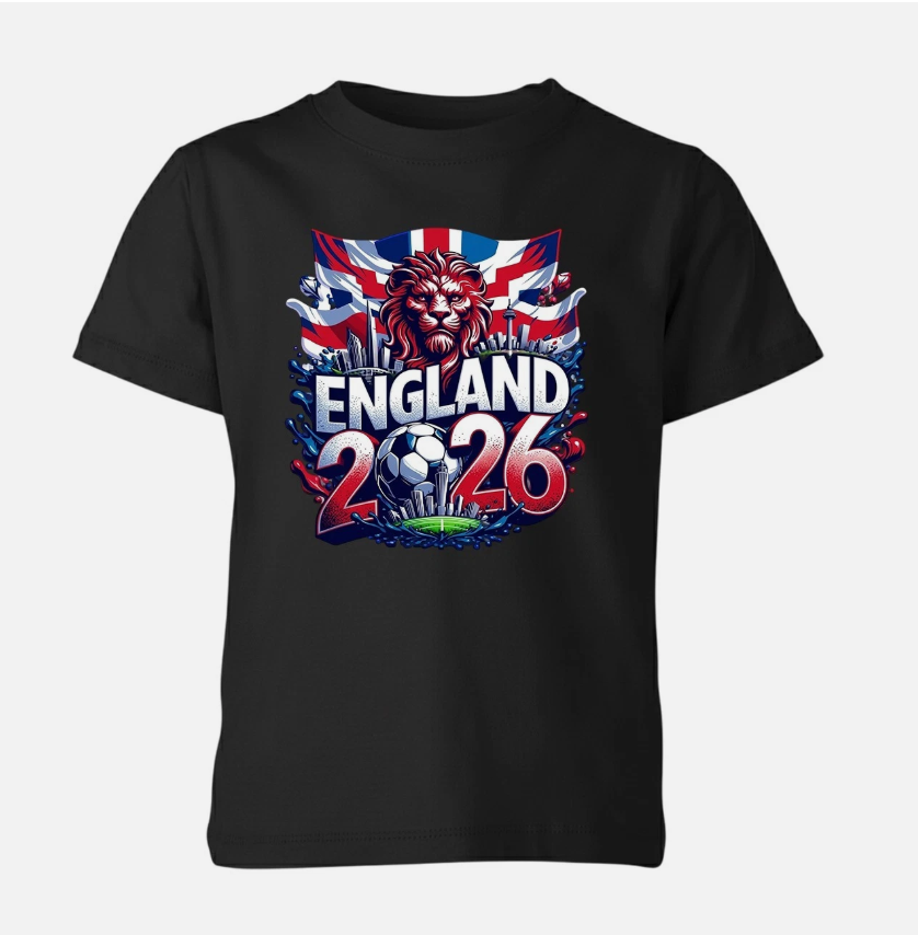 England Football World Cup 2026 Unisex Kids T-Shirt Soccer Game Tee Boys Girls