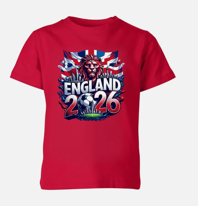 England Football World Cup 2026 Unisex Kids T-Shirt Soccer Game Tee Boys Girls