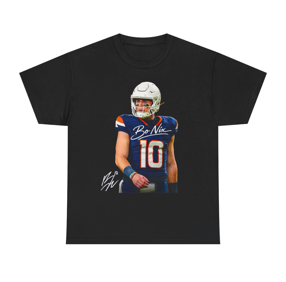 Bo Nix Denver T Shirt Autograph Edition Football Fan Shirt