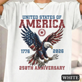 United States of America 250th Anniversary Shirt, Patriotic Eagle Comfort Colors Tee, 1776-2026 Freedom T-Shirt, July 4th Shirt