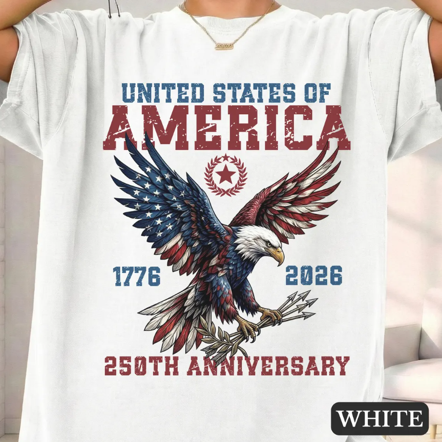 United States of America 250th Anniversary Shirt, Patriotic Eagle Comfort Colors Tee, 1776-2026 Freedom T-Shirt, July 4th Shirt
